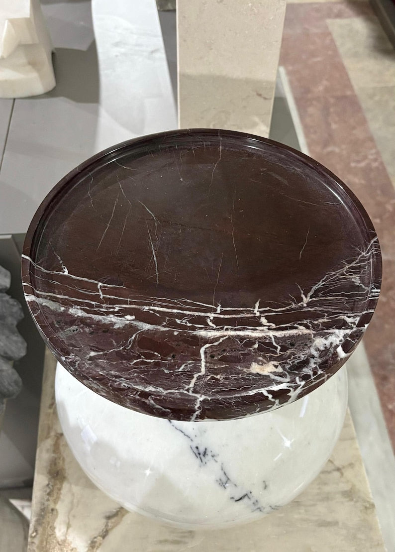 Rosso Levanto Natural Marble Tray – Timeless Luxury(Two Sizes )