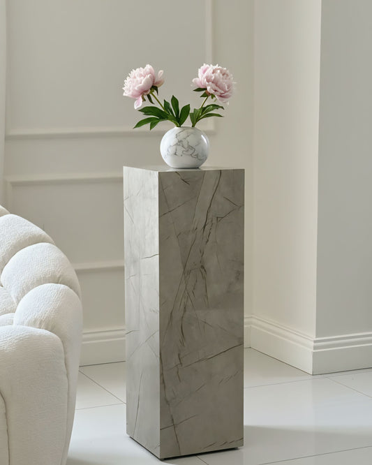 Grayish Glossy Pedestal ( available 3 sizes) Marble-Like