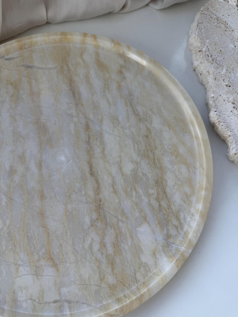 Luxury Breccia Daino Marble Decorative Tray(Two Sizes )