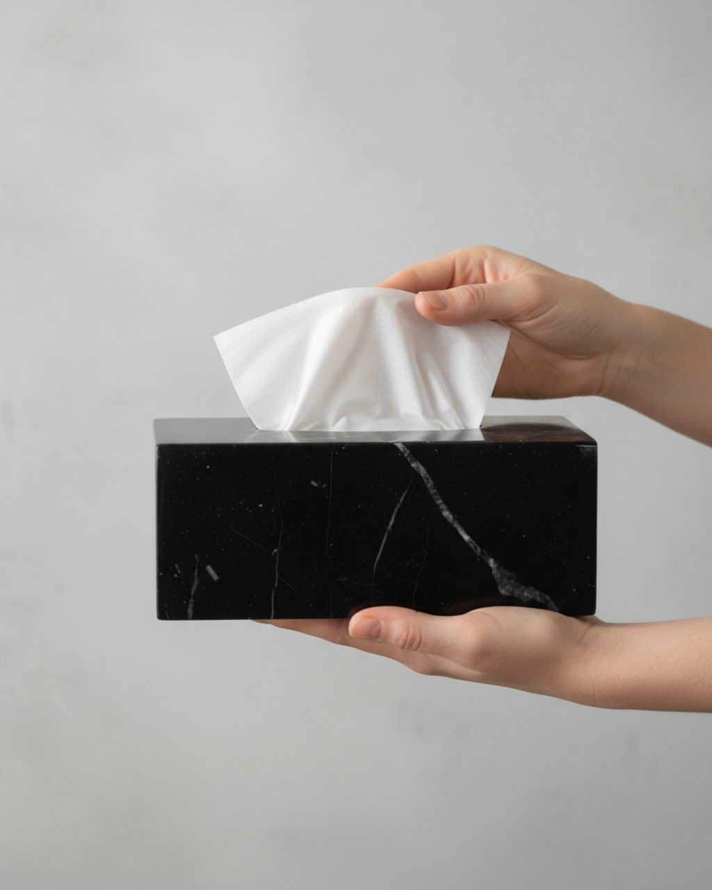 Black Marble Tissue Box