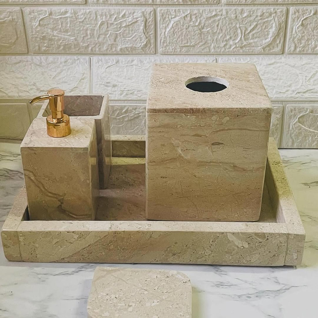 Elegant Creamy beige  Marble Vanity Tray – Timeless Luxury for Your Home