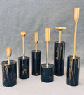 Nordic Luxury Metal Candle Holder Set - Elegant Taper & Pillar Stand (Set of 6)