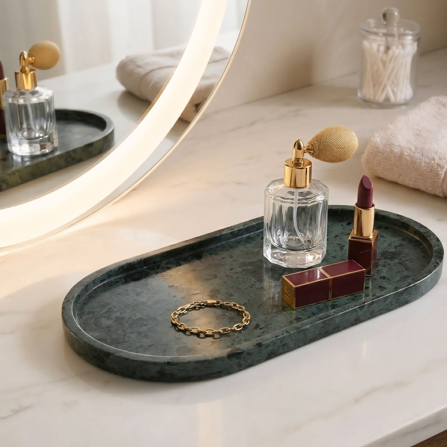 Emerald Green Marble Tray | Timeless Forest Elegance (Two Sizes )