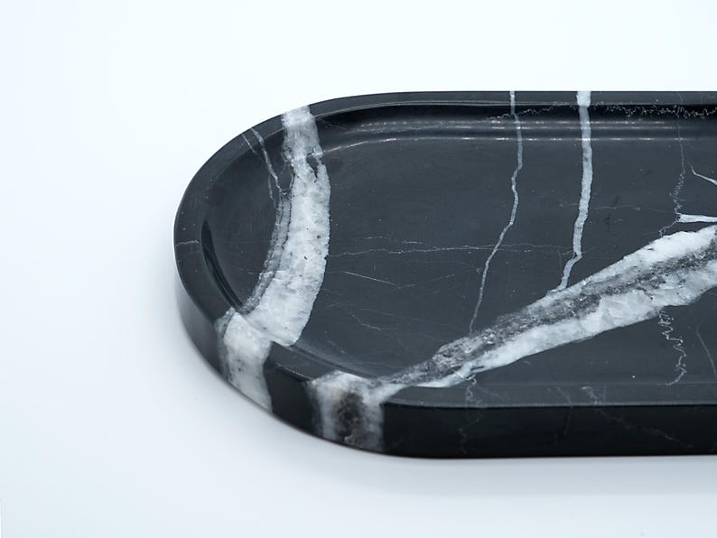 Black Spanish Marble Tray | The Epitome of Modern Luxury (Two Sizes )