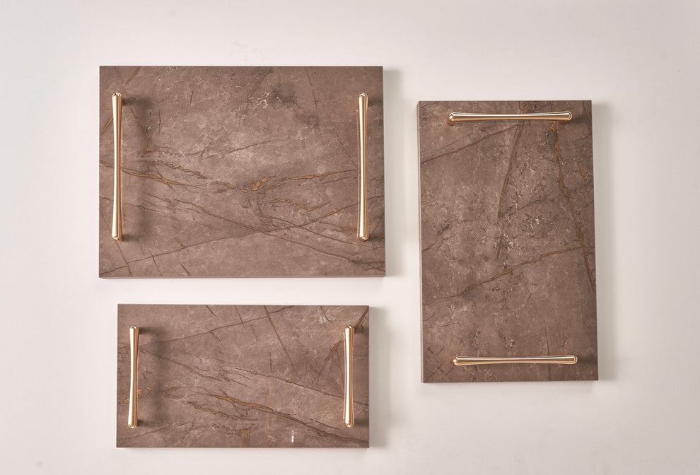 Alike Marble Elegance Serving Tray Set – 3 Pieces of Luxury Faux Marble