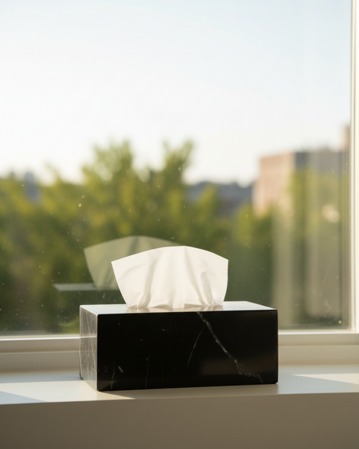 Black Marble Tissue Box