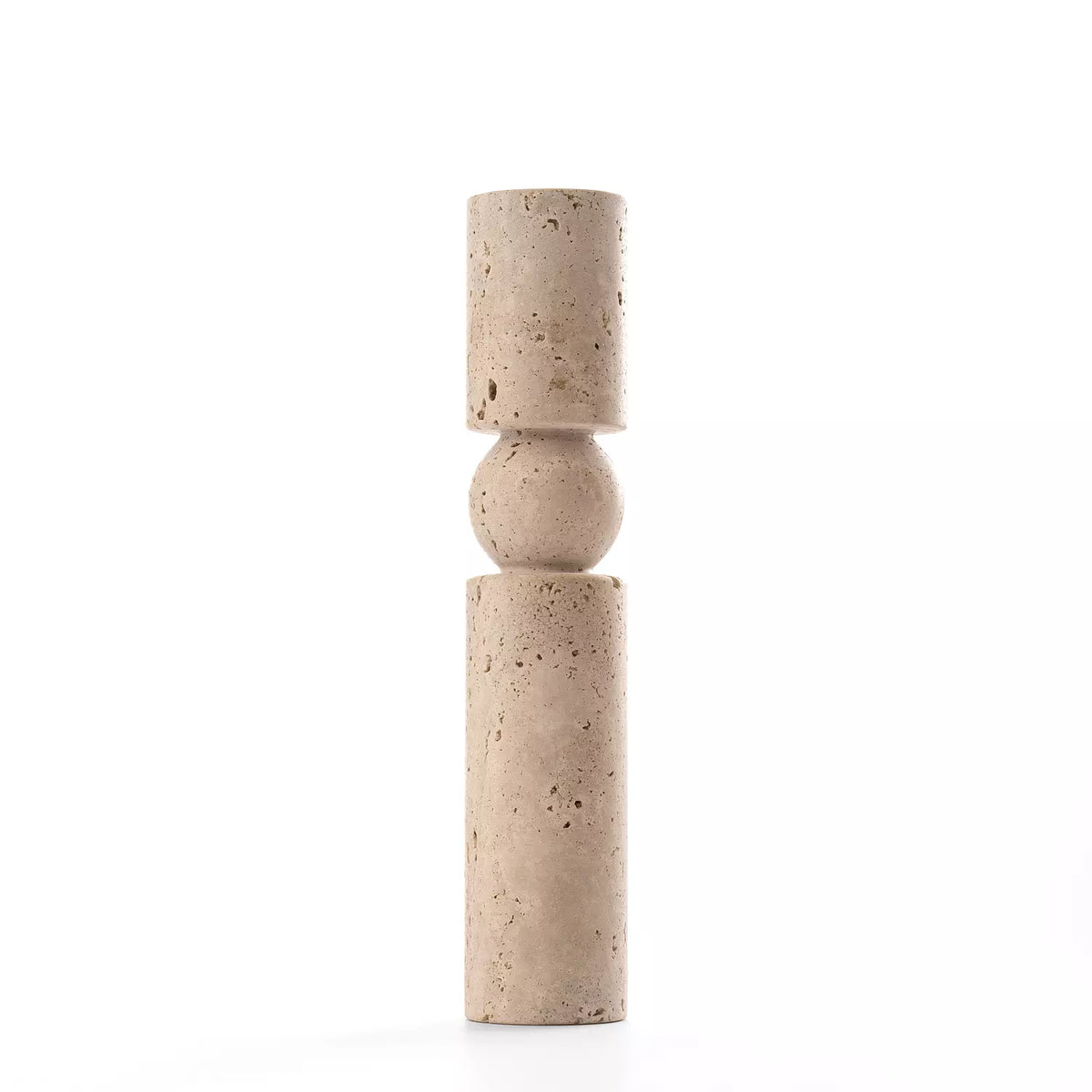 Travertine Stone Candle Holder – Organic Minimalist Elegance ( Set Of Two )
