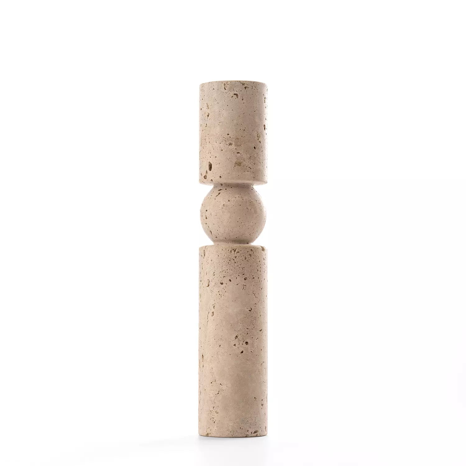 Travertine Stone Candle Holder – Organic Minimalist Elegance ( Set Of Two )