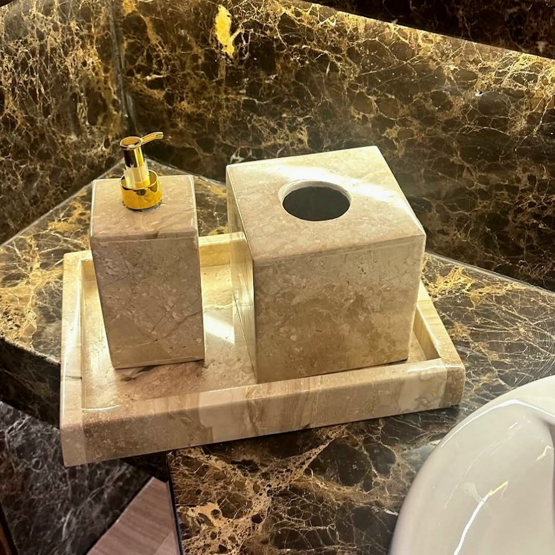 Elegant Creamy beige  Marble Vanity Tray – Timeless Luxury for Your Home