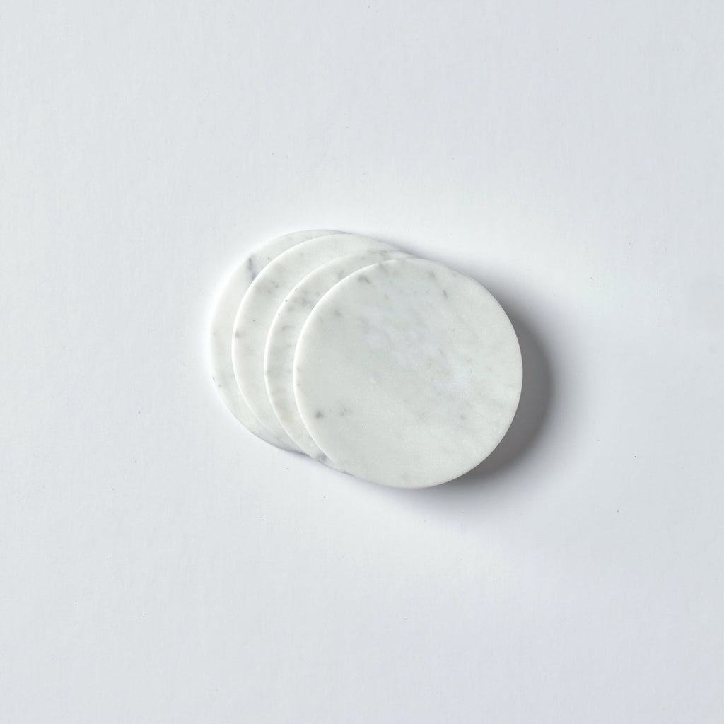 Carrara & Black Spanish Marble Coasters 6 pieces