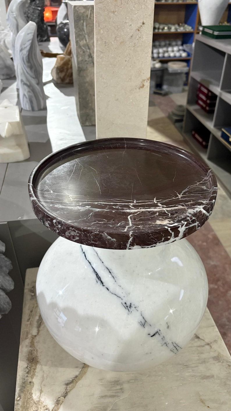 Rosso Levanto Natural Marble Tray – Timeless Luxury(Two Sizes )