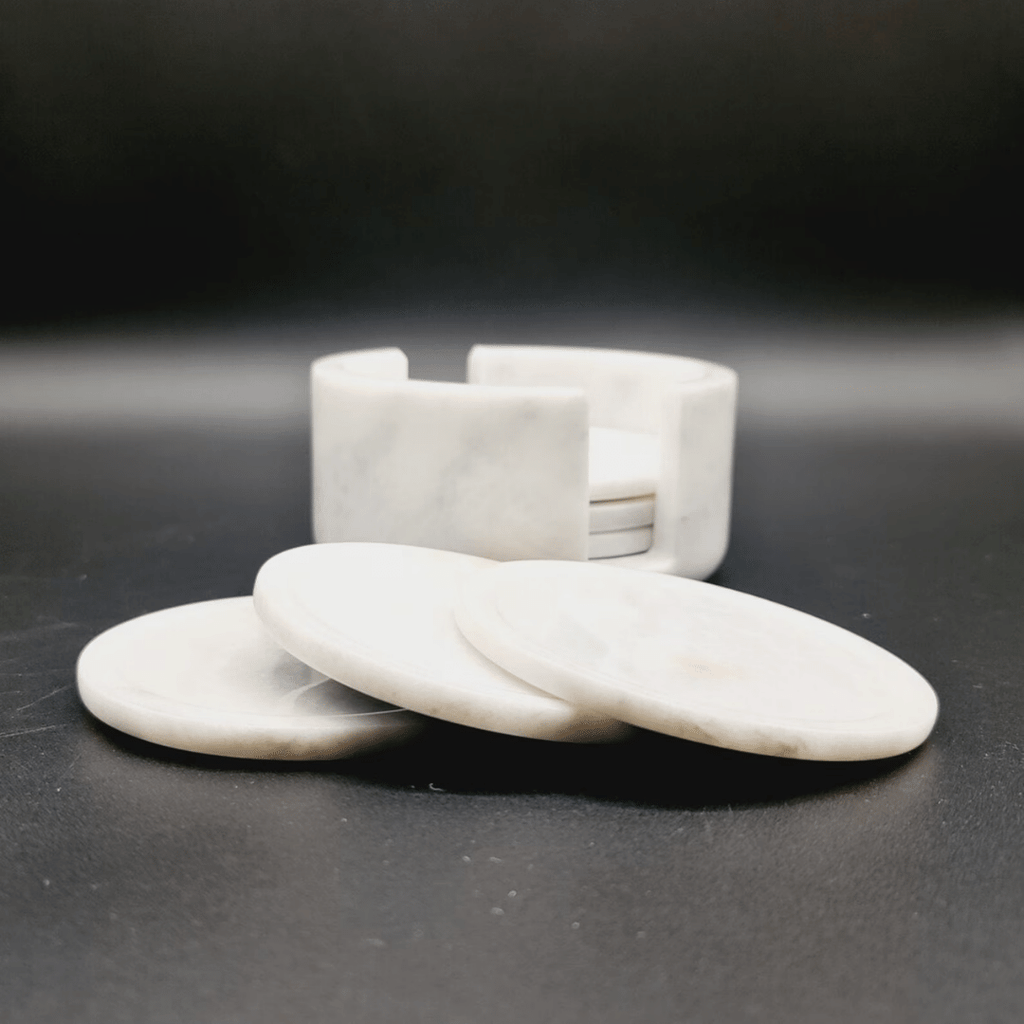 White Carrara Marble Coaster