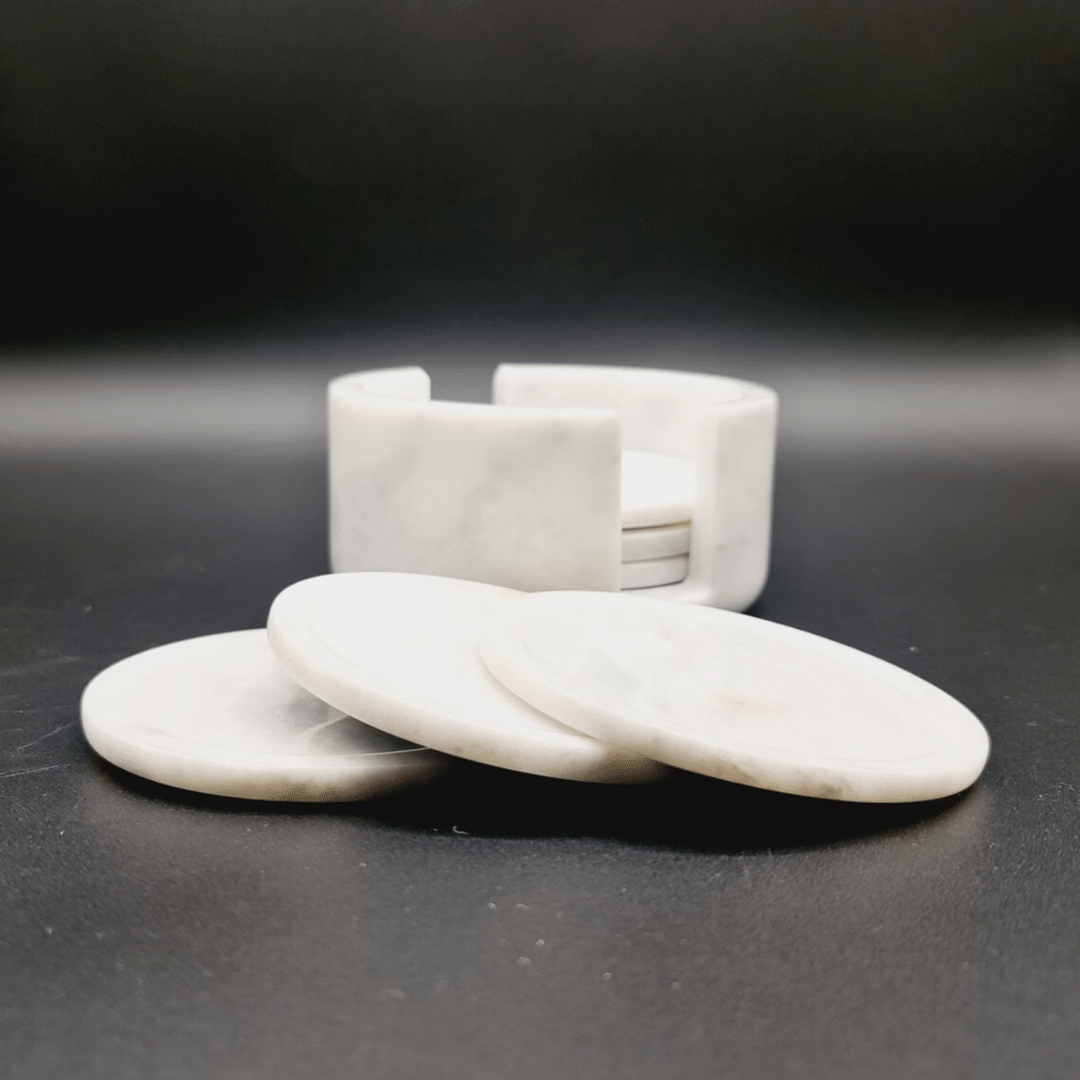 White Carrara Marble Coaster