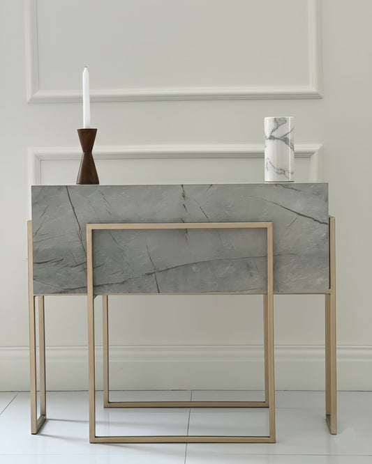 Grayish 80cm pot or table Alike Marble