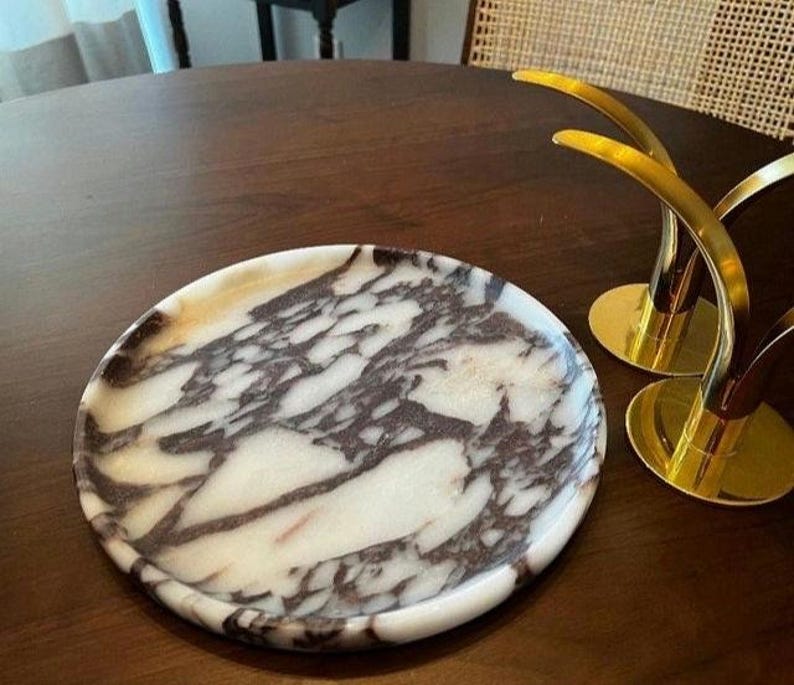 Luxury Calacatta Viola Marble Tray(Two Sizes )