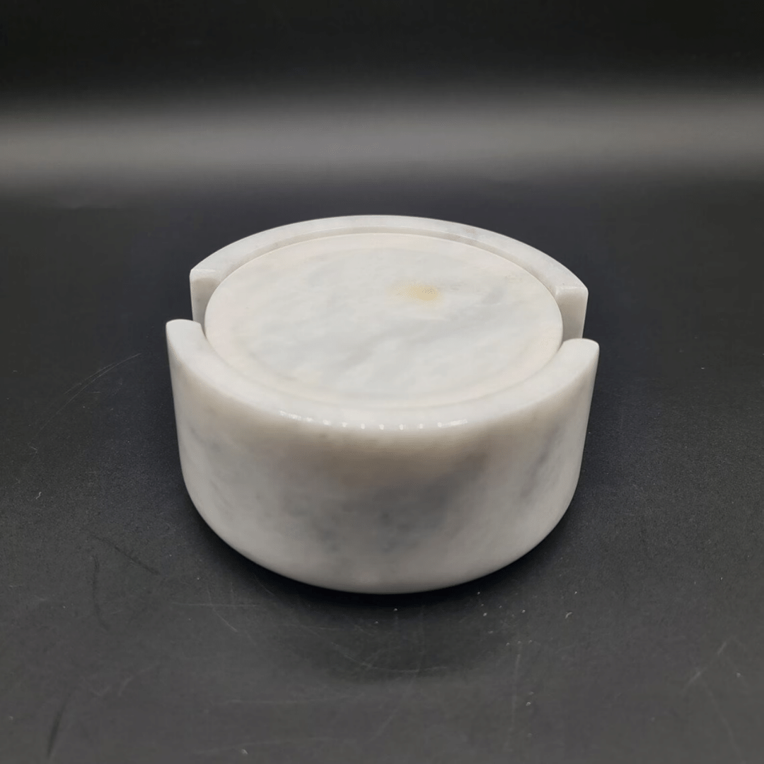 White Carrara Marble Coaster