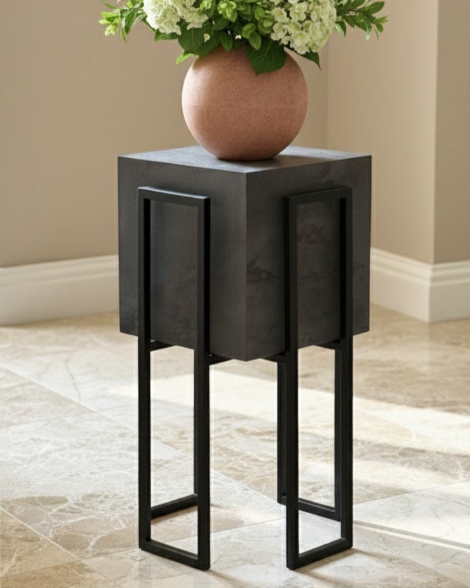 Black Stand Charcoal plant pot (2 sizes Available) Alike Marble