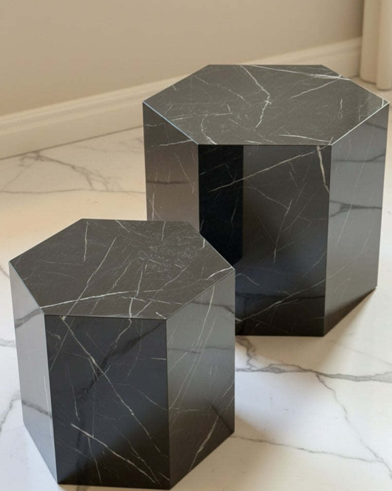 Black Marble Alike Table ( Available in 2 Sizes )