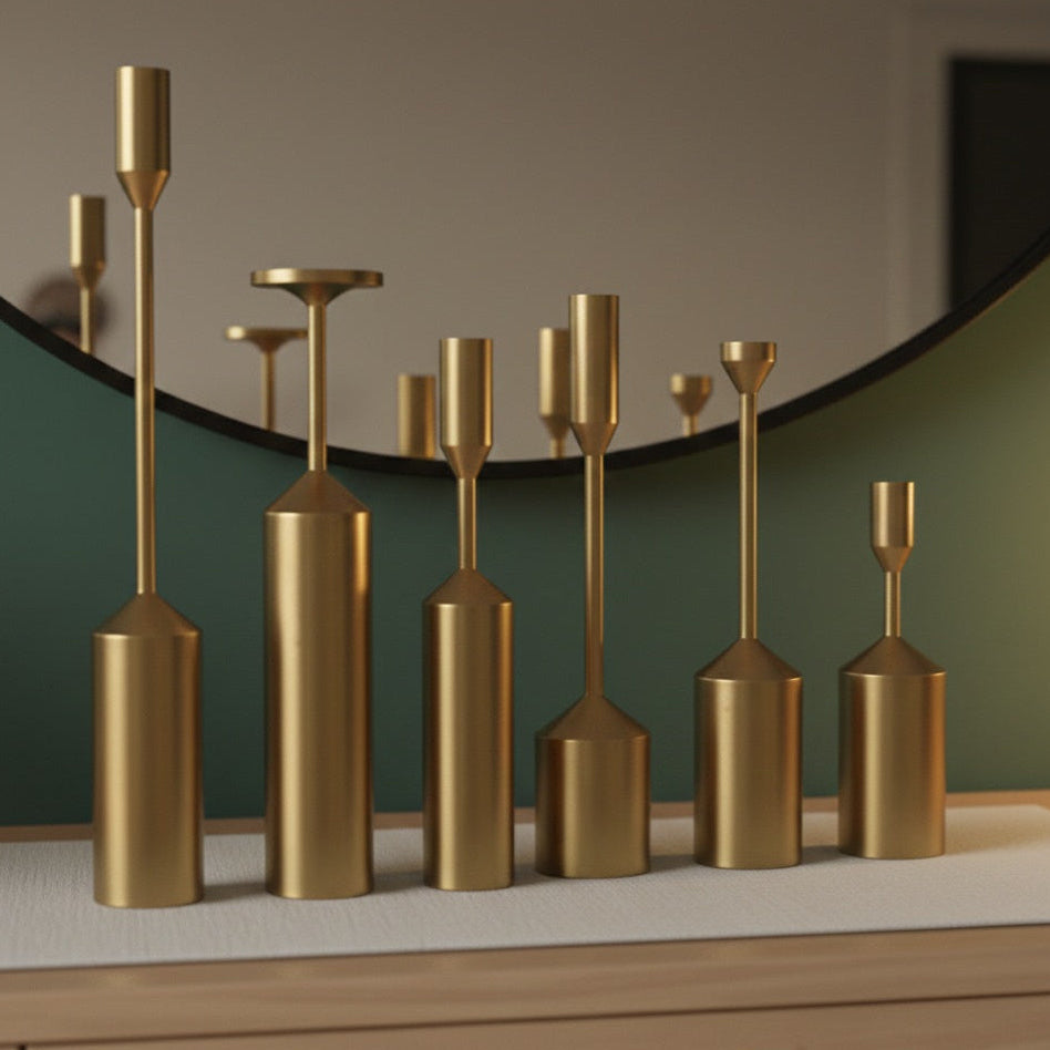 Gold Candle holders set of 6