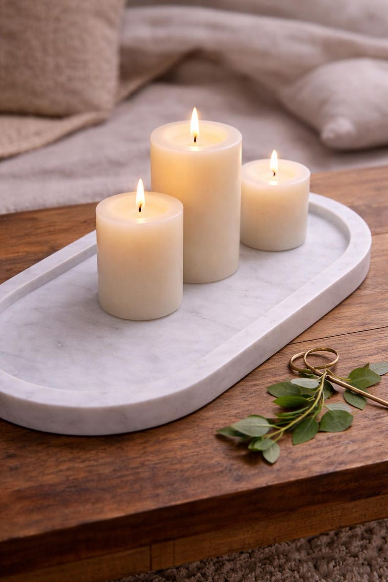 Carrara Marble Tray | Timeless Italian Elegance(Two Sizes )