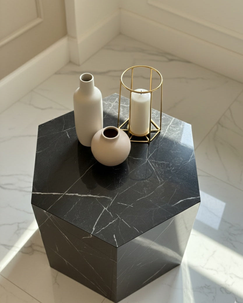 Black Marble Alike Table ( Available in 2 Sizes )