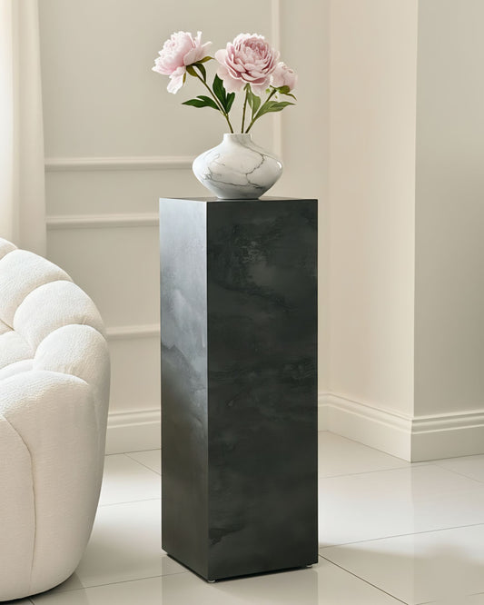 Charcoal black Pedestal ( available 3 sizes) Marble-Like