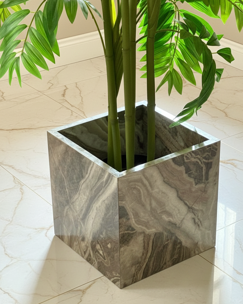 Creamy Beige plant pot Alike Marble