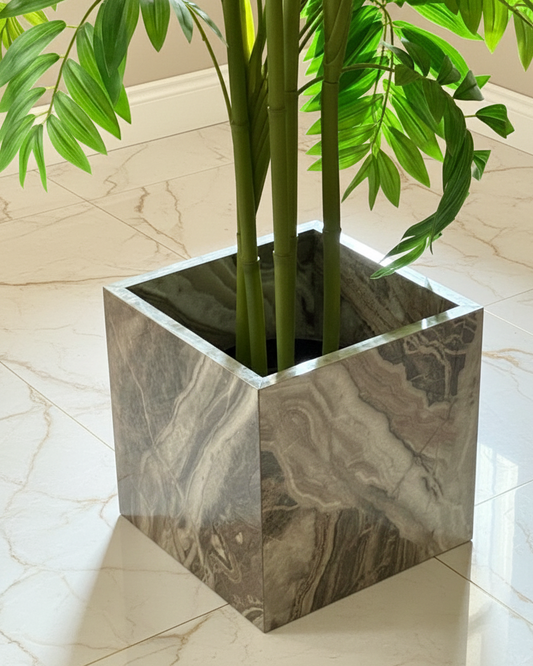 Creamy Beige plant pot Alike Marble