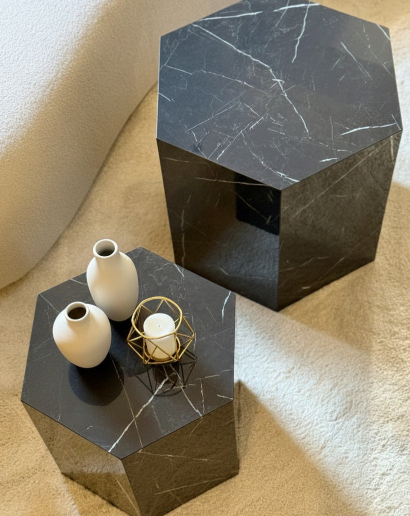 Black Marble Alike Table ( Available in 2 Sizes )
