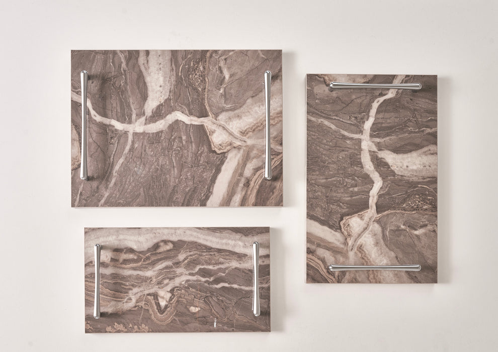 Alike Marble Elegance Serving Tray Set – 3 Pieces of Luxury Faux Marble
