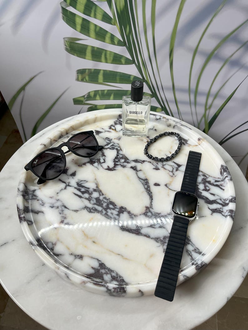 Luxury Calacatta Viola Marble Tray(Two Sizes )