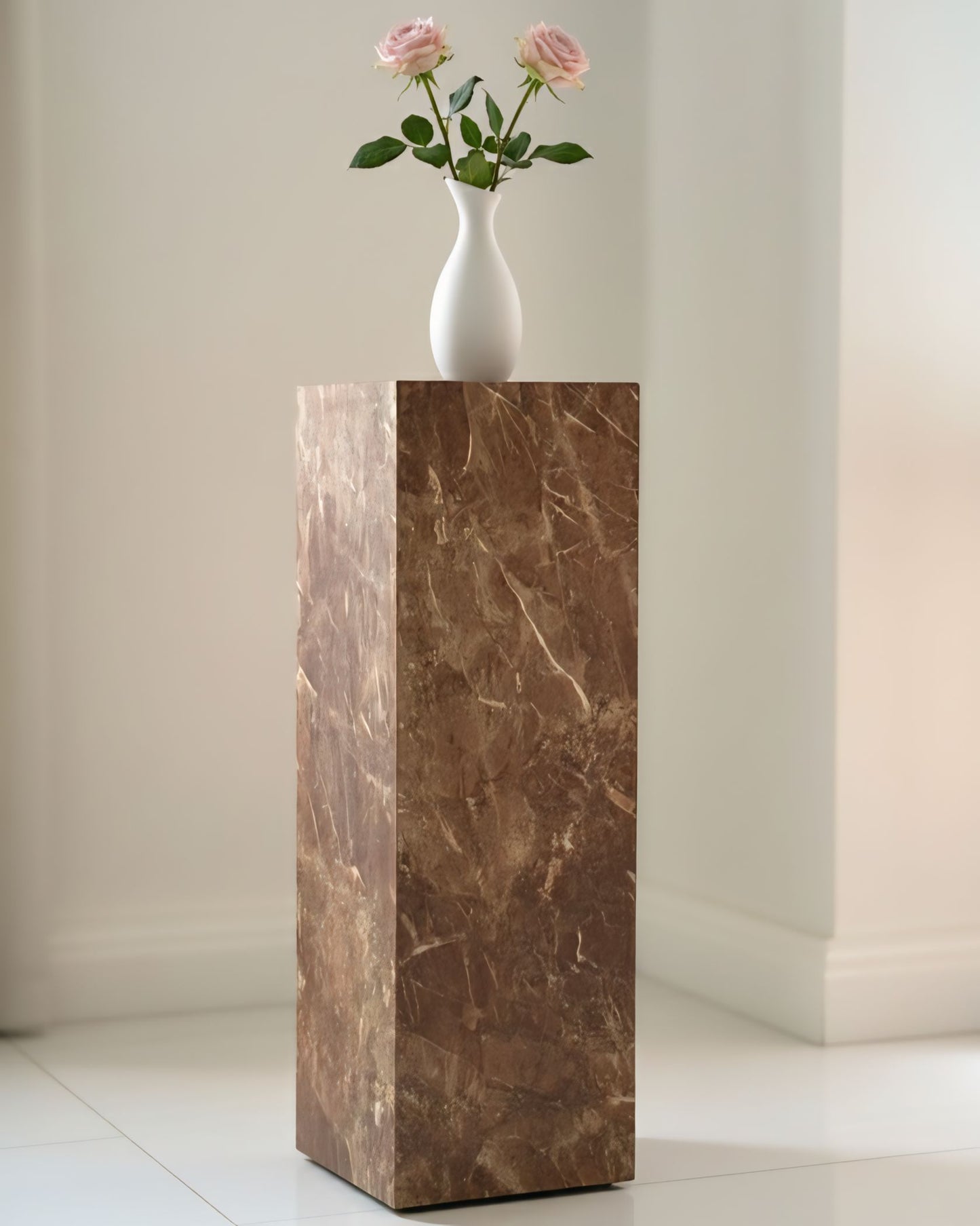 Terra Red Pedestal ( available 3 sizes) Marble-Like
