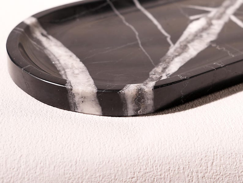 Black Spanish Marble Tray | The Epitome of Modern Luxury (Two Sizes )