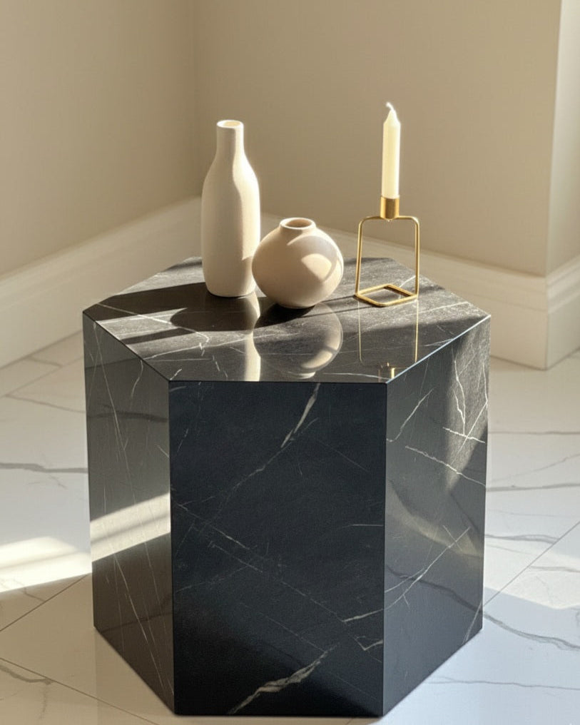 Black Marble Alike Table ( Available in 2 Sizes )