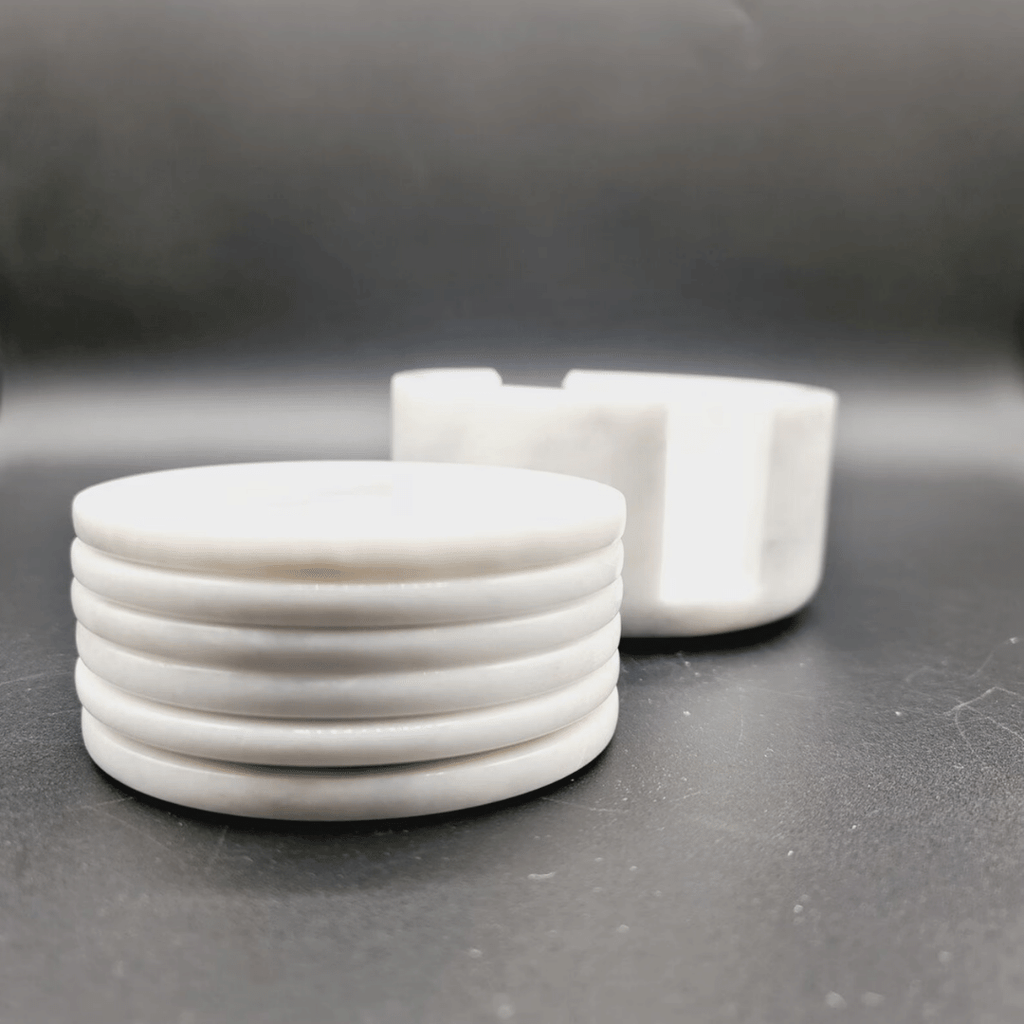 White Carrara Marble Coaster