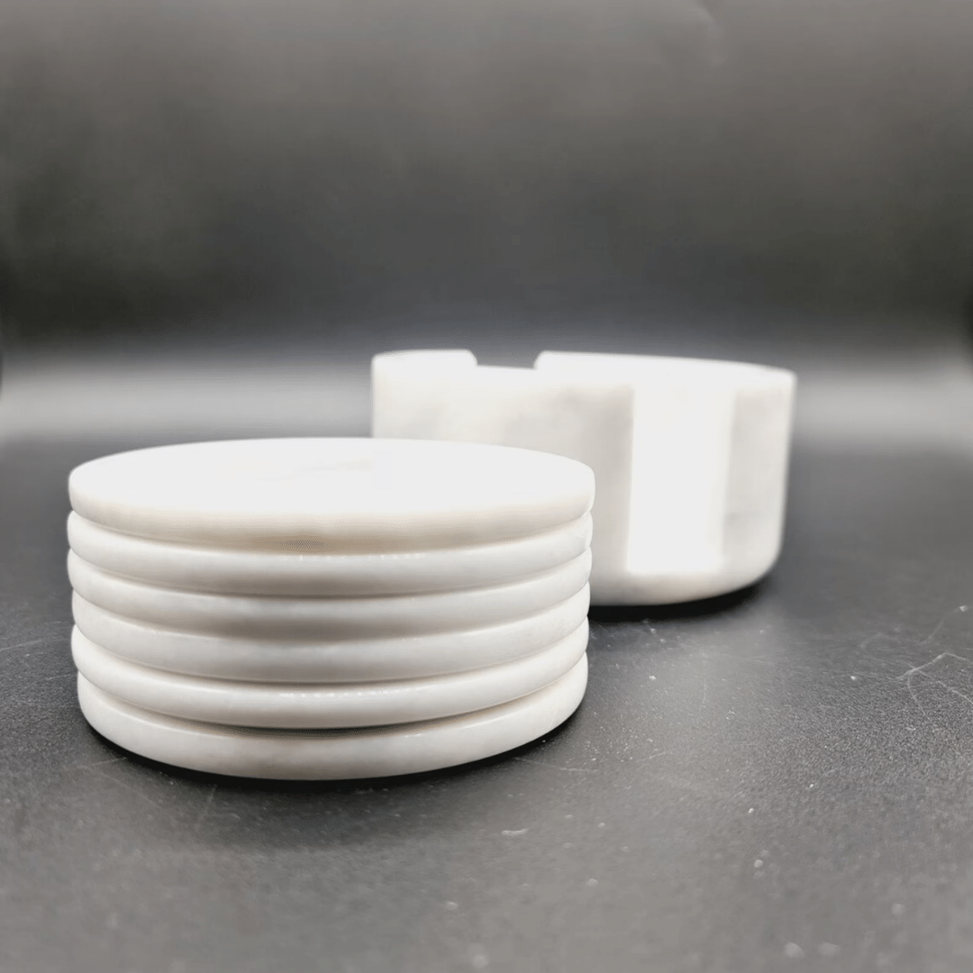 White Carrara Marble Coaster