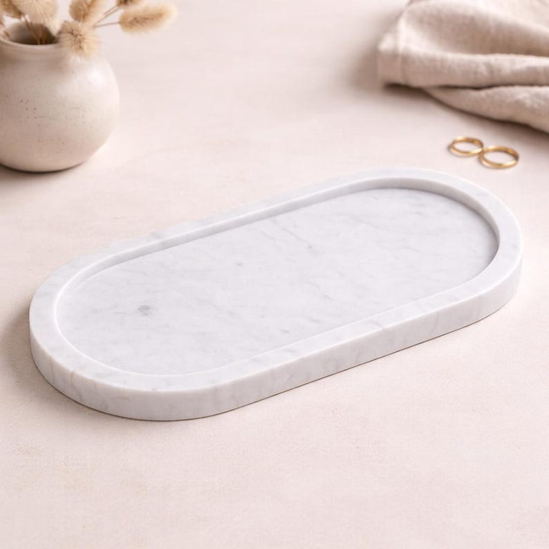 Carrara Marble Tray | Timeless Italian Elegance(Two Sizes )